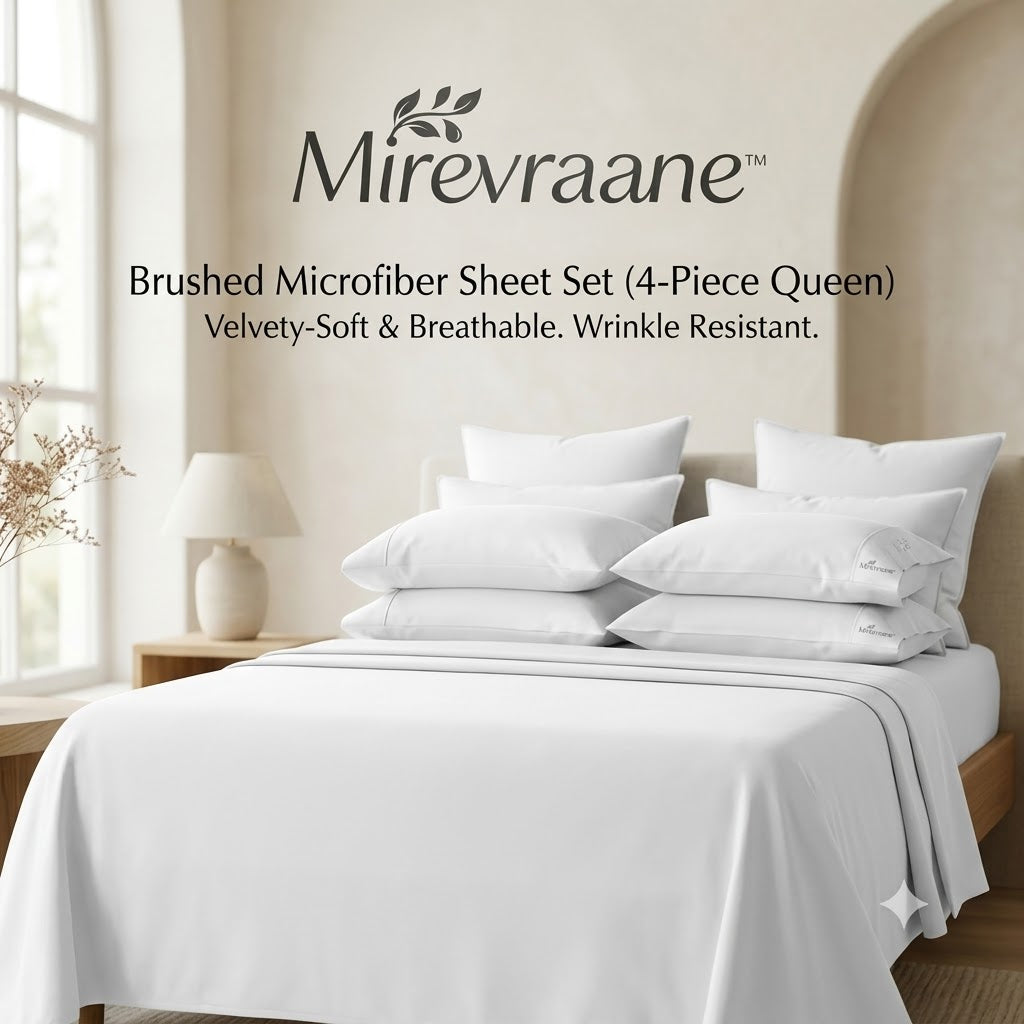 Mirevraane™ Brushed Microfiber Sheet Set (4-Piece Queen)