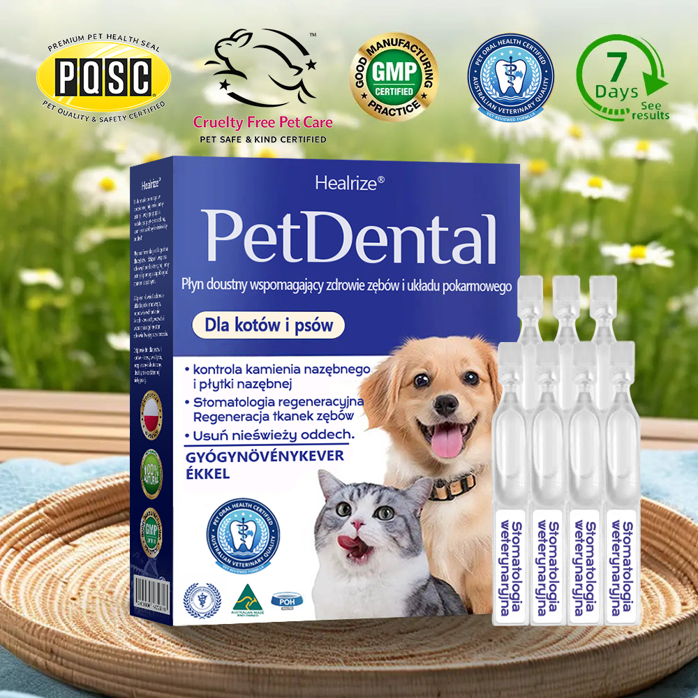 🐱🐶[🇵🇱 Oficjalny Sklep] Healrize® Płyn do Jamy Ustnej dla Zwierząt - Odświeżenie Oddechu, Usuwanie Kamienia Nazębnego i Promowanie Regeneracji Dziąseł, Stabilizacja Zębów (dla Kotów i Psów) - Zaoszczędź 70% Dziś!