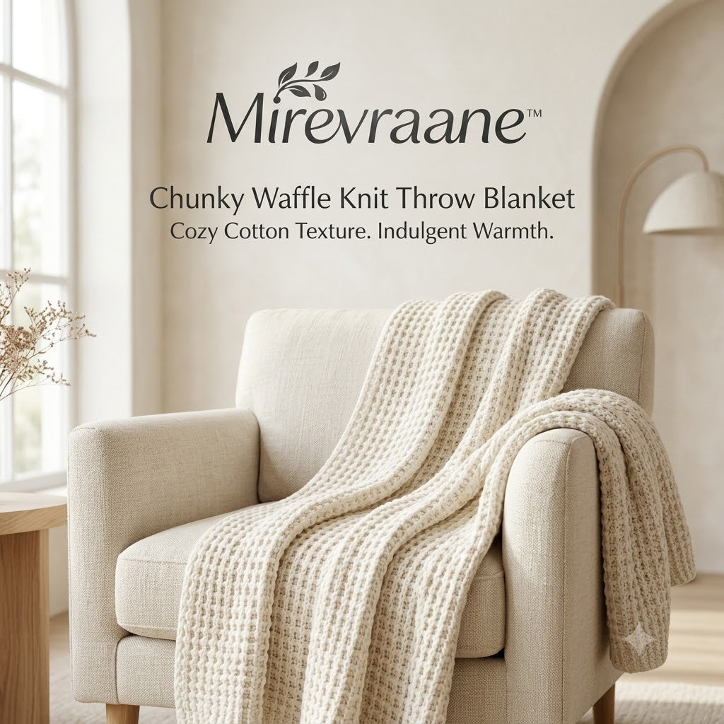 Mirevraane™ Chunky Waffle Knit Throw Blanket