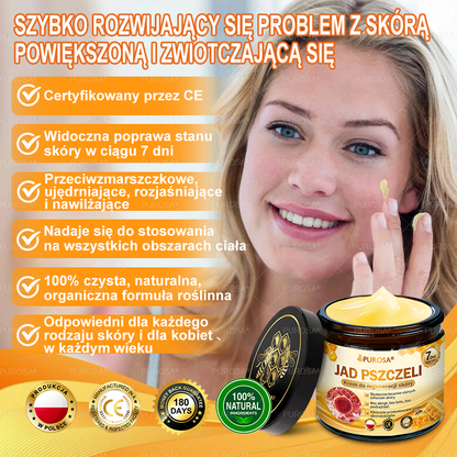 Wyprodukowany i wysłany z Polski 🌸PUROSA® Krem z jadem pszczelim do regeneracji skóry🔥🔥 OSTATNI DZIEŃ – 80% ZNIŻKI!