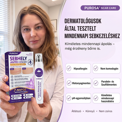 PUROSA®🩹 Orvosi tisztaságú szilikon hegápoló görgő (Kiemelkedő, piros, kemény, feszülő és elszíneződött műtéti hegekre)