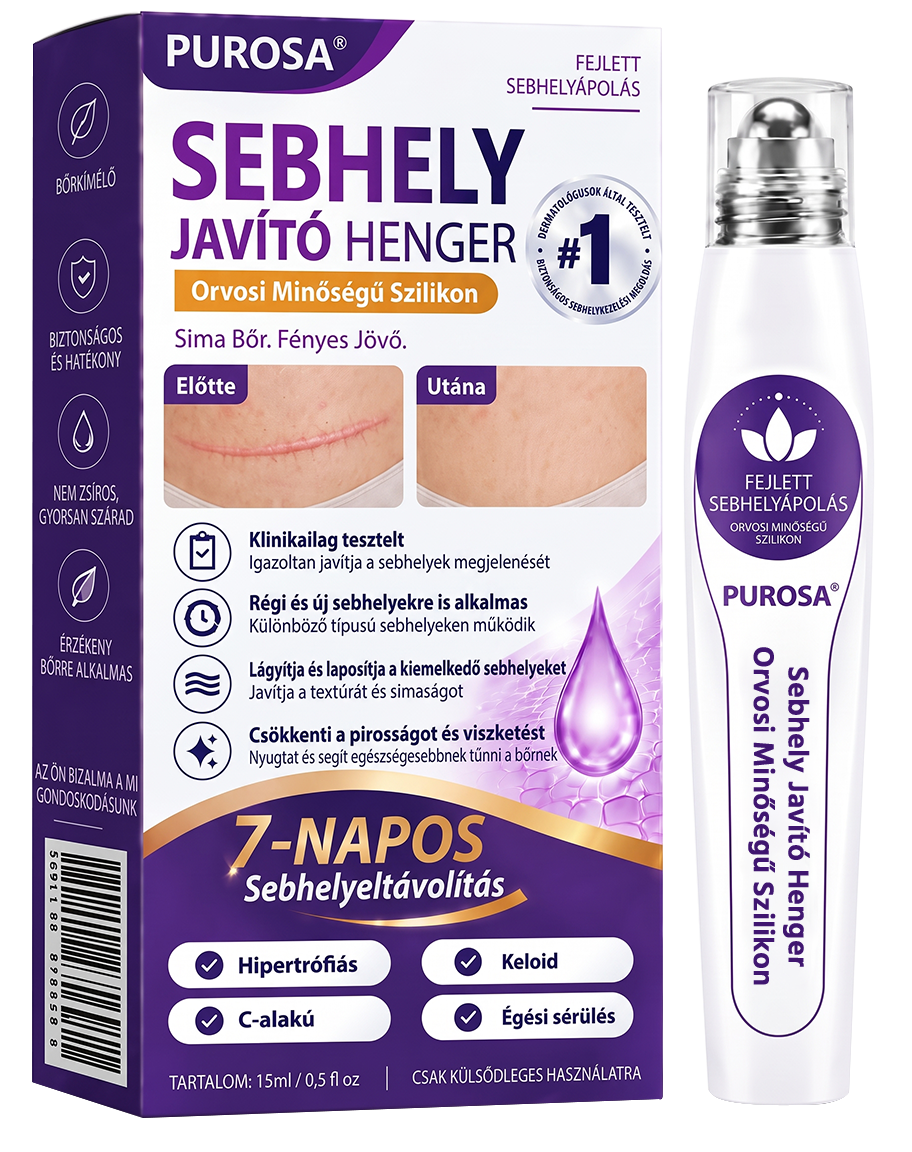 PUROSA®🩹 Orvosi tisztaságú szilikon hegápoló görgő (Kiemelkedő, piros, kemény, feszülő és elszíneződött műtéti hegekre)