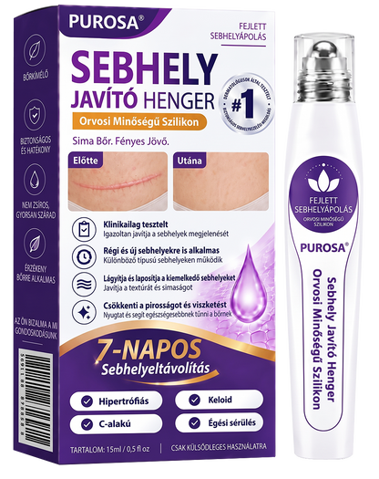 PUROSA®🩹 Orvosi tisztaságú szilikon hegápoló görgő (Kiemelkedő, piros, kemény, feszülő és elszíneződött műtéti hegekre)