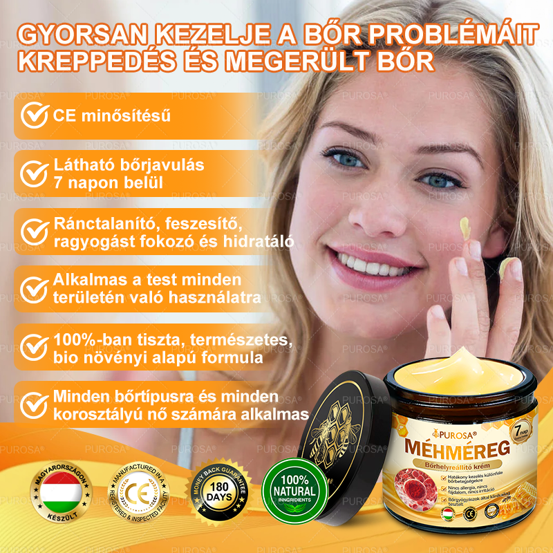 Magyarországról készült és szállított🐝🌸PUROSA® Méhméreg Bőrfelújító Krém 🔥 UTOLSÓ NAP – 80% KEDVEZMÉNY🔥