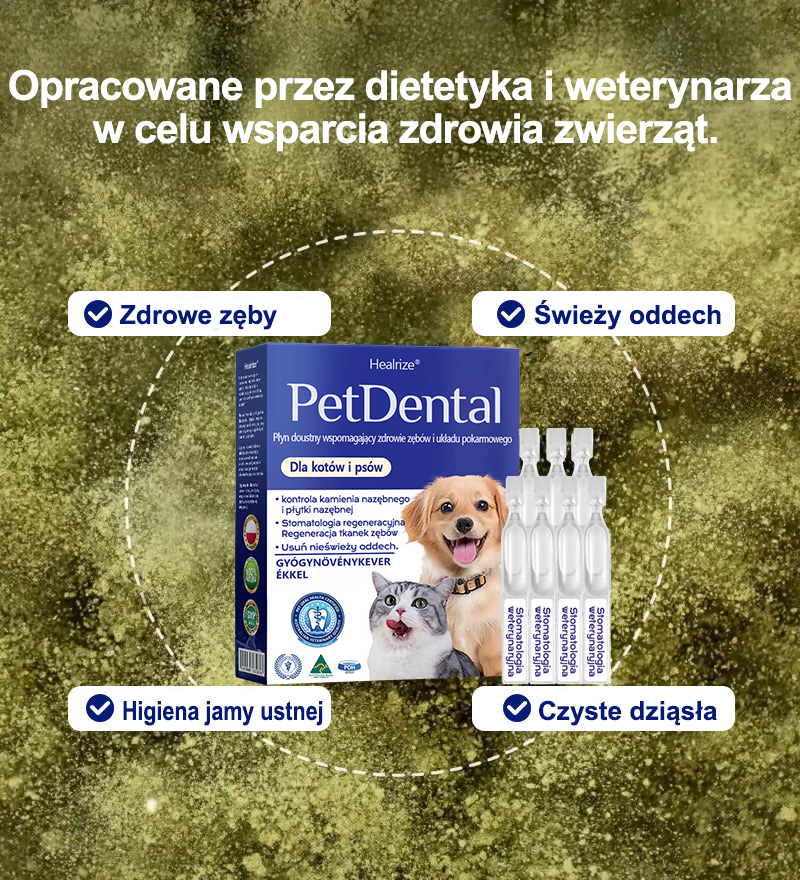 🐱🐶[🇵🇱 Oficjalny Sklep] Healrize® Płyn do Jamy Ustnej dla Zwierząt - Odświeżenie Oddechu, Usuwanie Kamienia Nazębnego i Promowanie Regeneracji Dziąseł, Stabilizacja Zębów (dla Kotów i Psów) - Zaoszczędź 70% Dziś!
