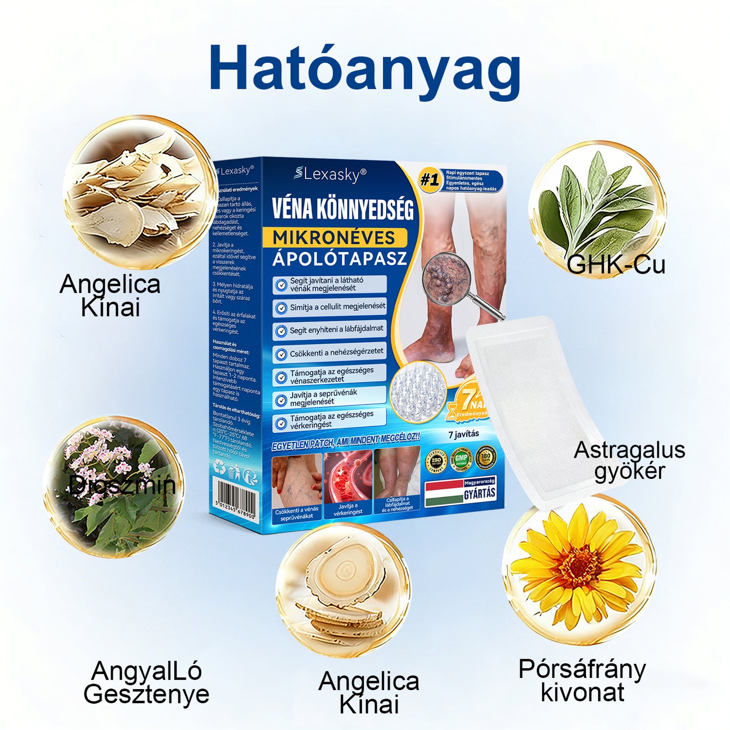 Lexasky® Vénakönnyítő Mikrotűs Ápoló Tapasz 🦶 Gyors Megkönnyebbülés, Tartós Hatás ⏰ MA UTOLSÓ NAP – 80% KEDVEZMÉNY